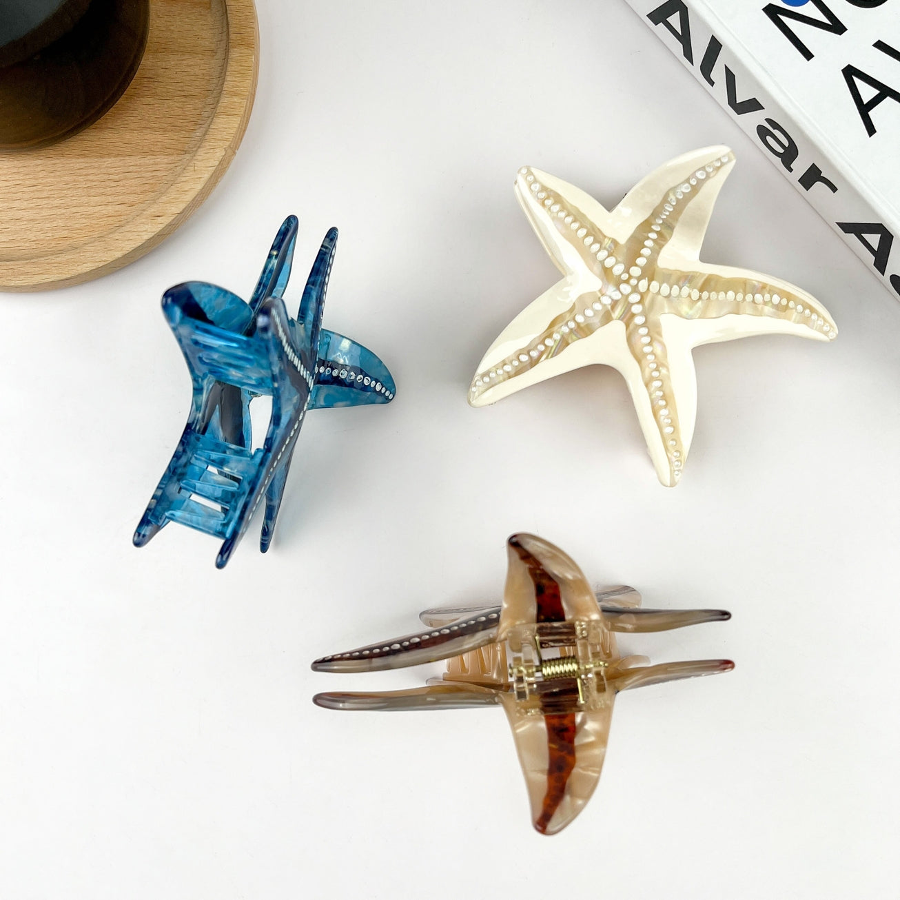 SSR Acetate Starfish Hair Claw Clip - Beige