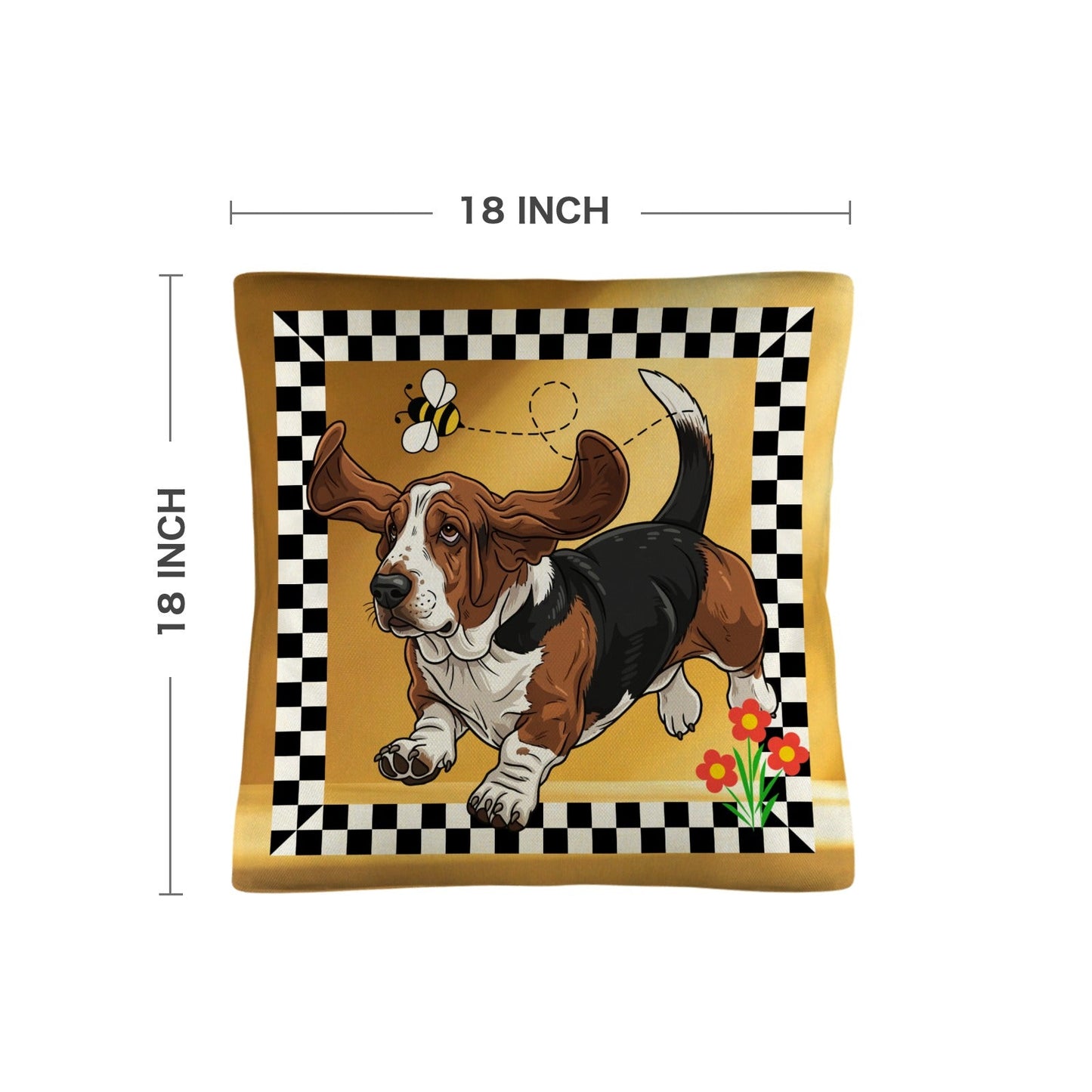 Basset Hound Throw Pillow Case Made in America