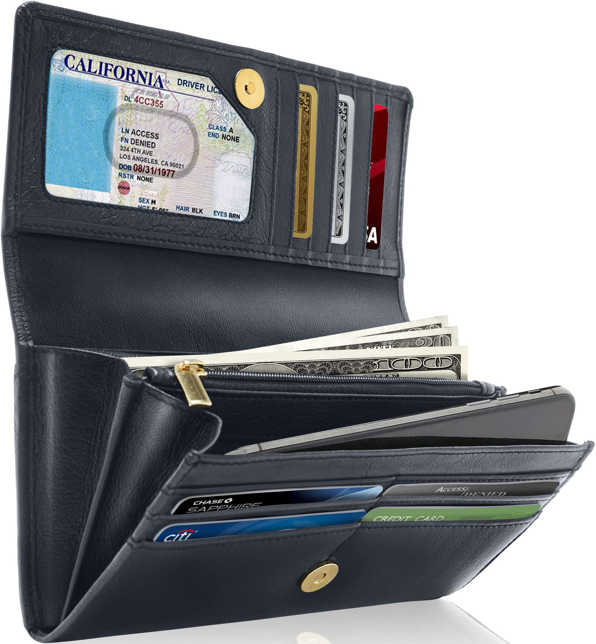Accordion Clutch With Removable Checkbook Holder