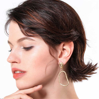 Goldtone Open Geometric Drop Earrings
