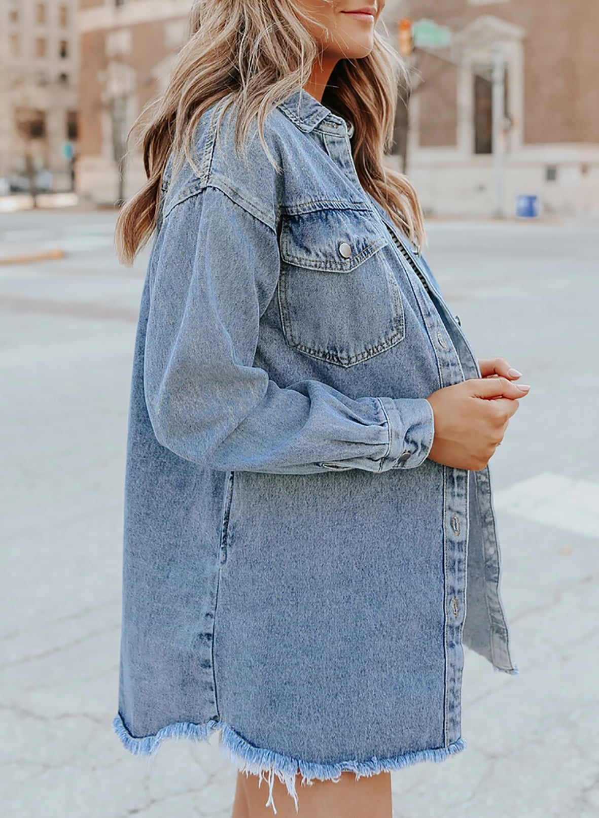 ✨Women's Casual Denim Button Down Distressed Jacket(Buy 2 10% OFF)