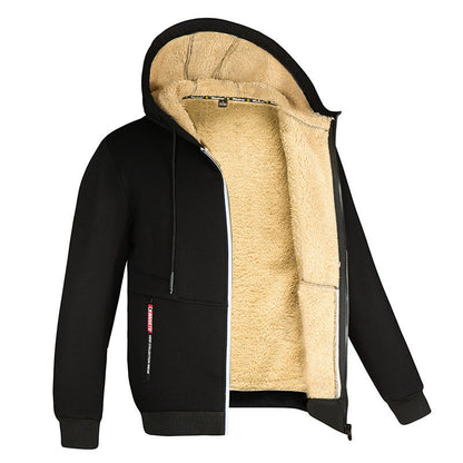 Hooded Thick Fleece Cardigan