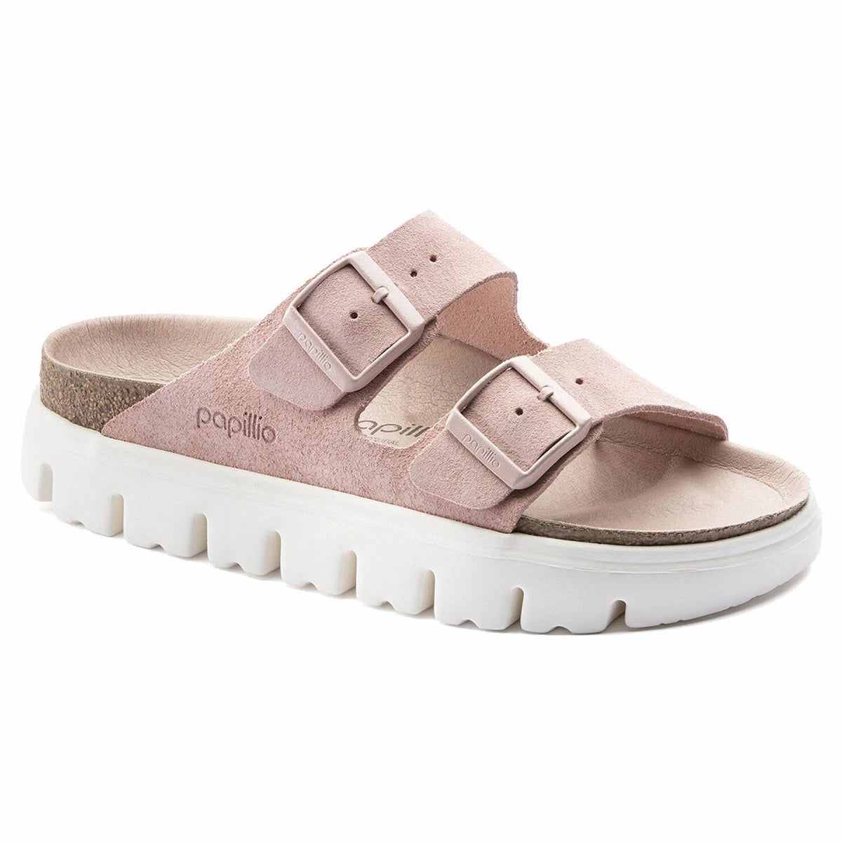 Birkenstock Women's Arizona Platform Suede Leather Soft Pink Sandals