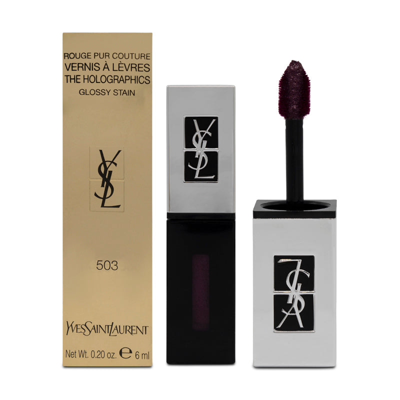 YSL Holographics Purple Glossy Lip Stain 503 Neon Prune