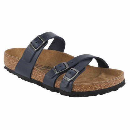 Birkenstock Franca Oiled Leather Blue Sandals