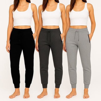 BenBen Womens 3 Pack Fleece Ultra Soft Jogger
