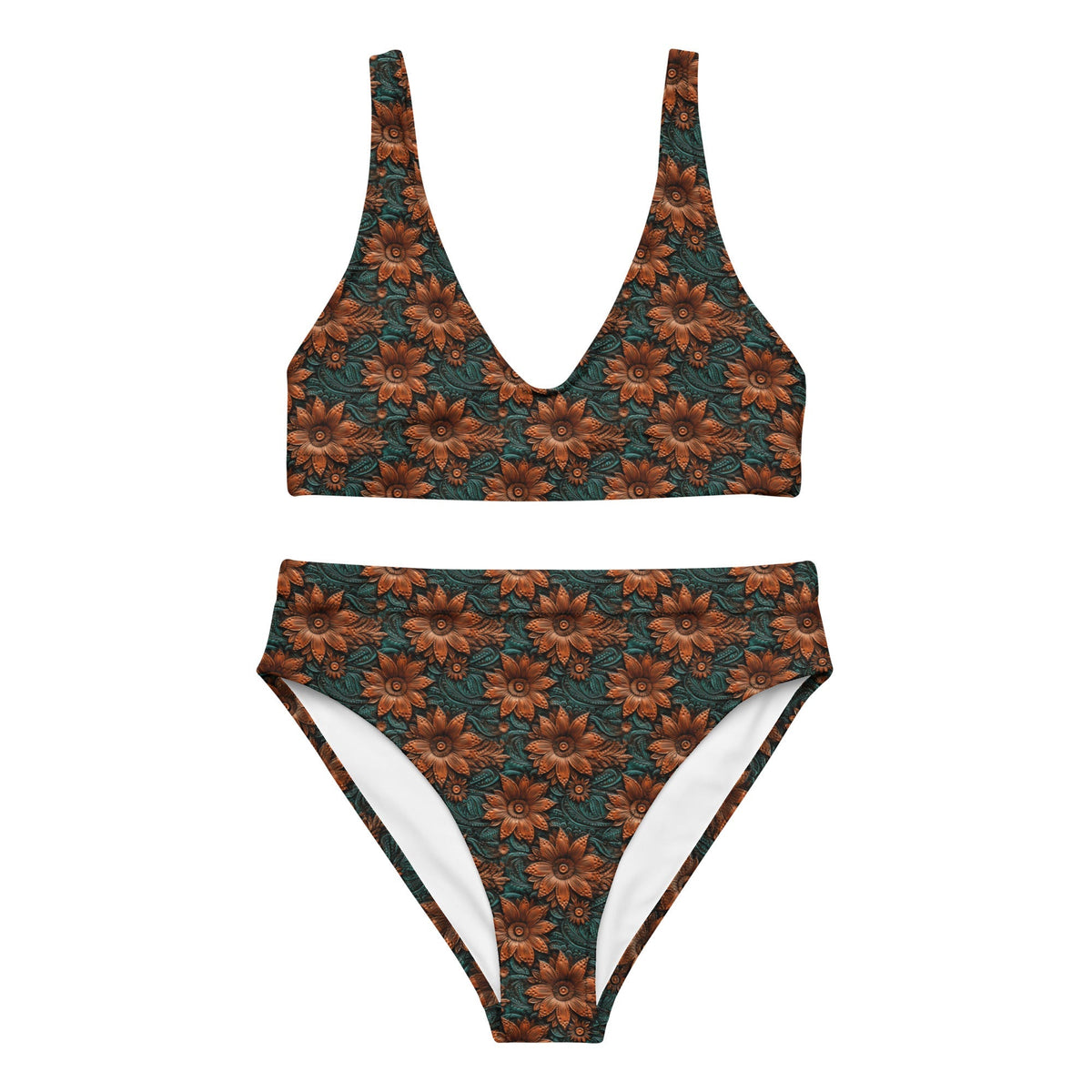 Baha Ranch Yeehaw Floral Leather Print Bikini