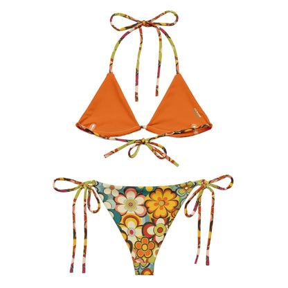Baha Ranch Yeehaw Woodstock Retro Floral String Bikini