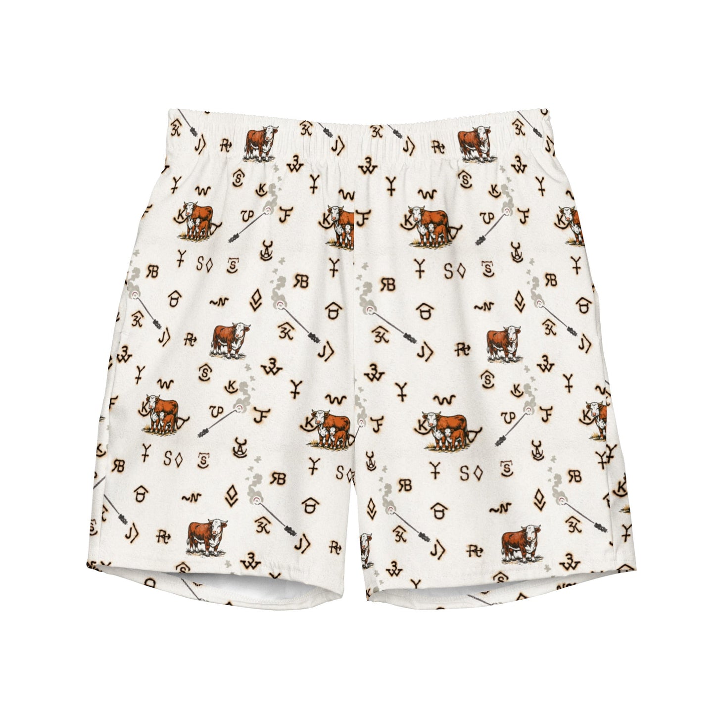 Baha Ranch YEEHAW Hereford Brands Swim Trunks