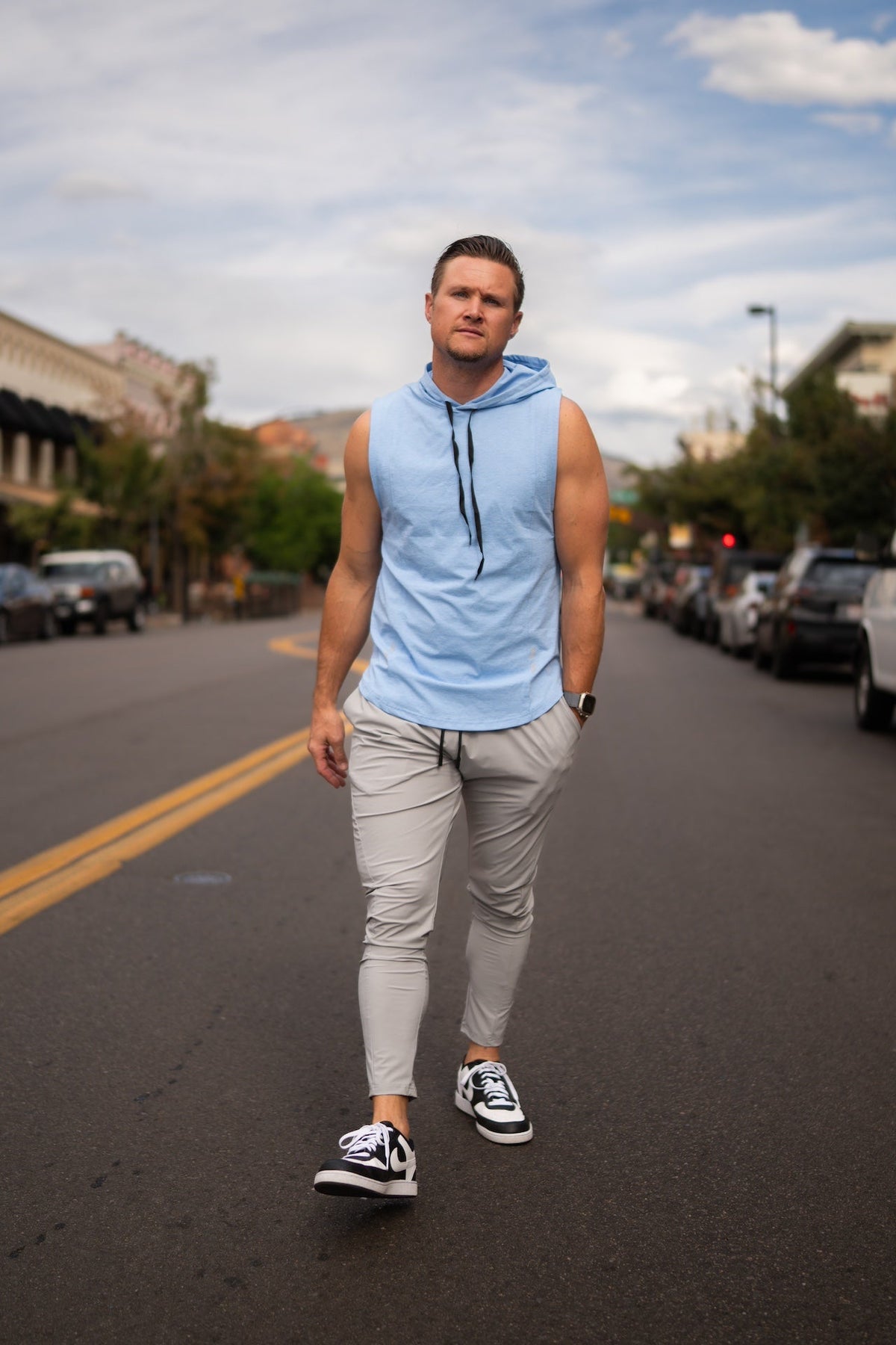 Determined Hooded Sleeveless