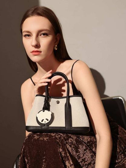 Carefree Canvas and Leather Top Handle Bag
