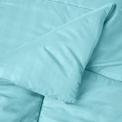 Elegant Comfort 8-Piece Dobby Stripe Comforter Set - Includes 4-Piece Sheet Set with Double Sided Storage Pockets