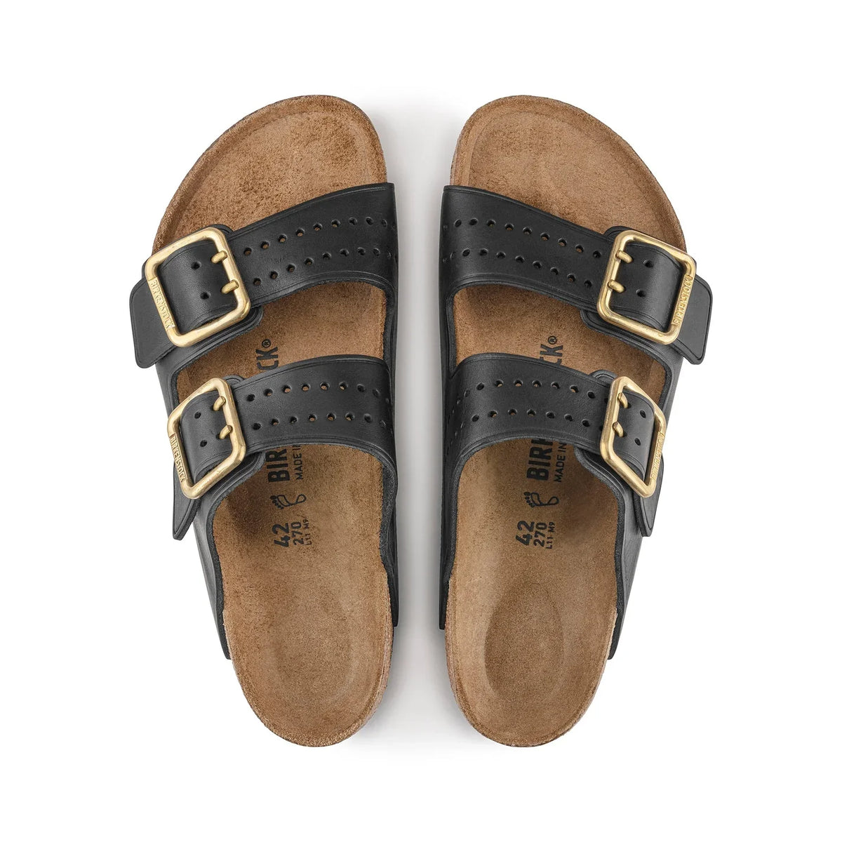 Birkenstock Unisex Arizona Bold Gap Natural Leather Black