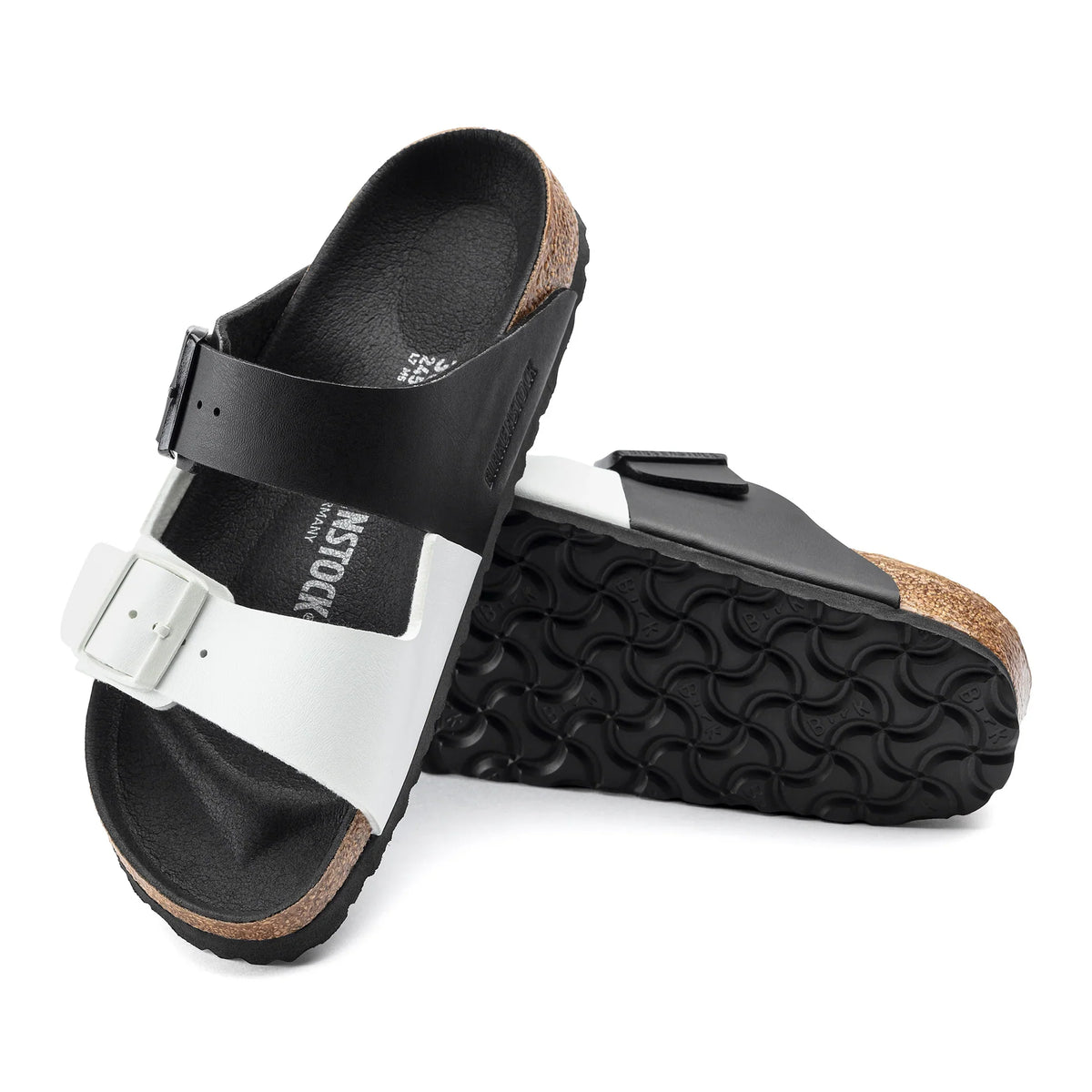 Birkenstock Arizona Split Birko-Flor Black / White Sandals