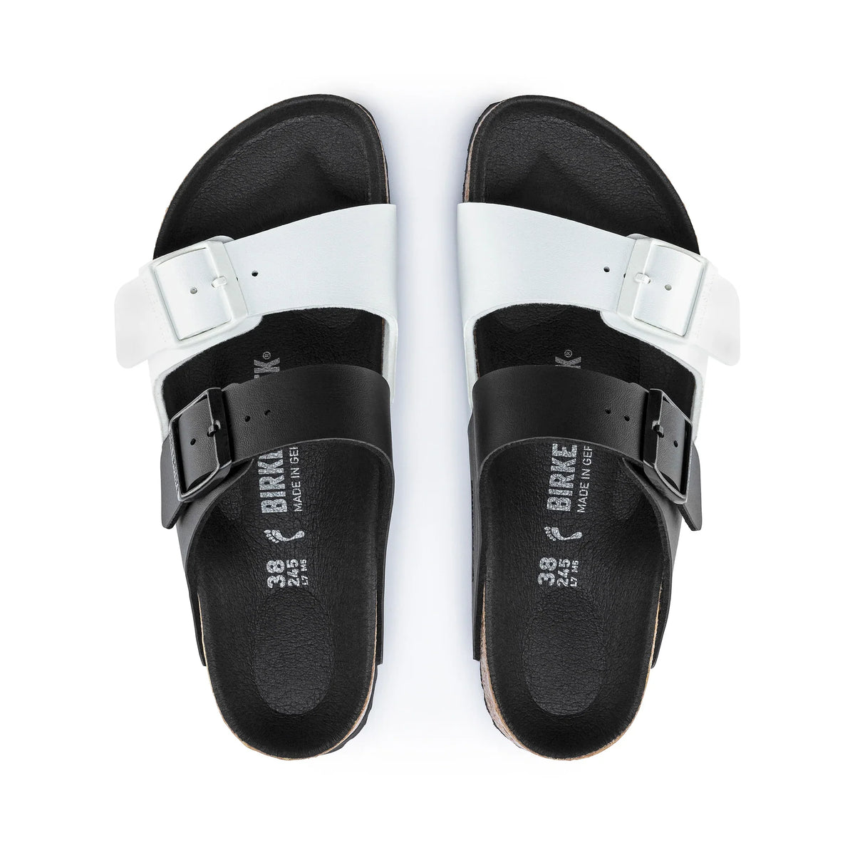 Birkenstock Arizona Split Birko-Flor Black / White Sandals