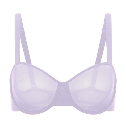 Cosnufy Sheer Mesh Balconette Bra