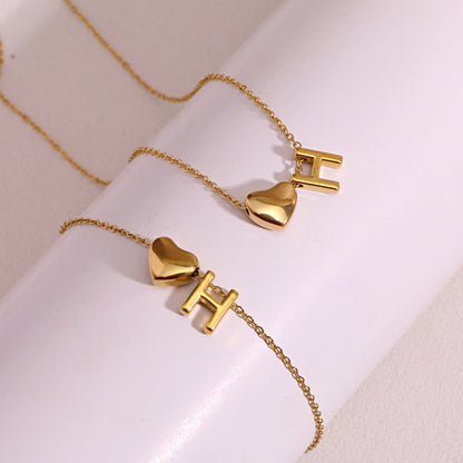 Dainty A-Z Initial Heart Necklace