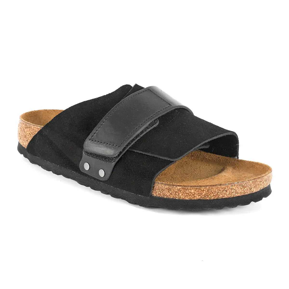 Birkenstock Kyoto Oiled Leather/Suede Leather Black Sandals