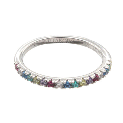 Silver Ring Size 52 Sif Jakobs Ellera Multi Coloured Cubic Zirconia
