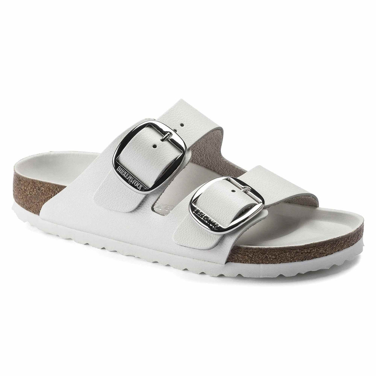 Birkenstock Arizona Big Buckle Natural Leather White Sandals