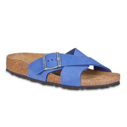 Birkenstock Women's Siena Nubuck Leather Azure Blue Sandals
