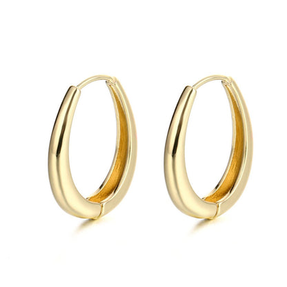 Goldtone Oval Hoop Earrings