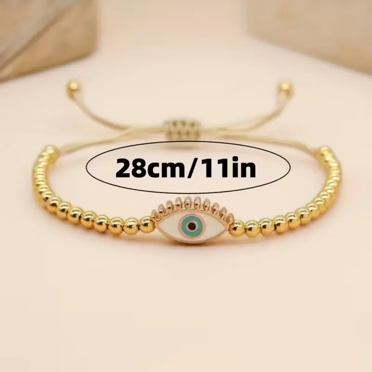 Evil Eye Beaded Adjustable Bracelet