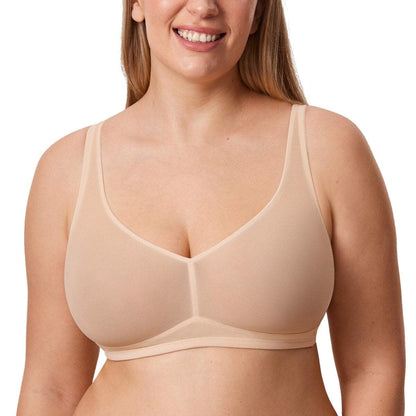 Cosnufy Sheer Mesh Wireless Full Coverage Unlined Bra