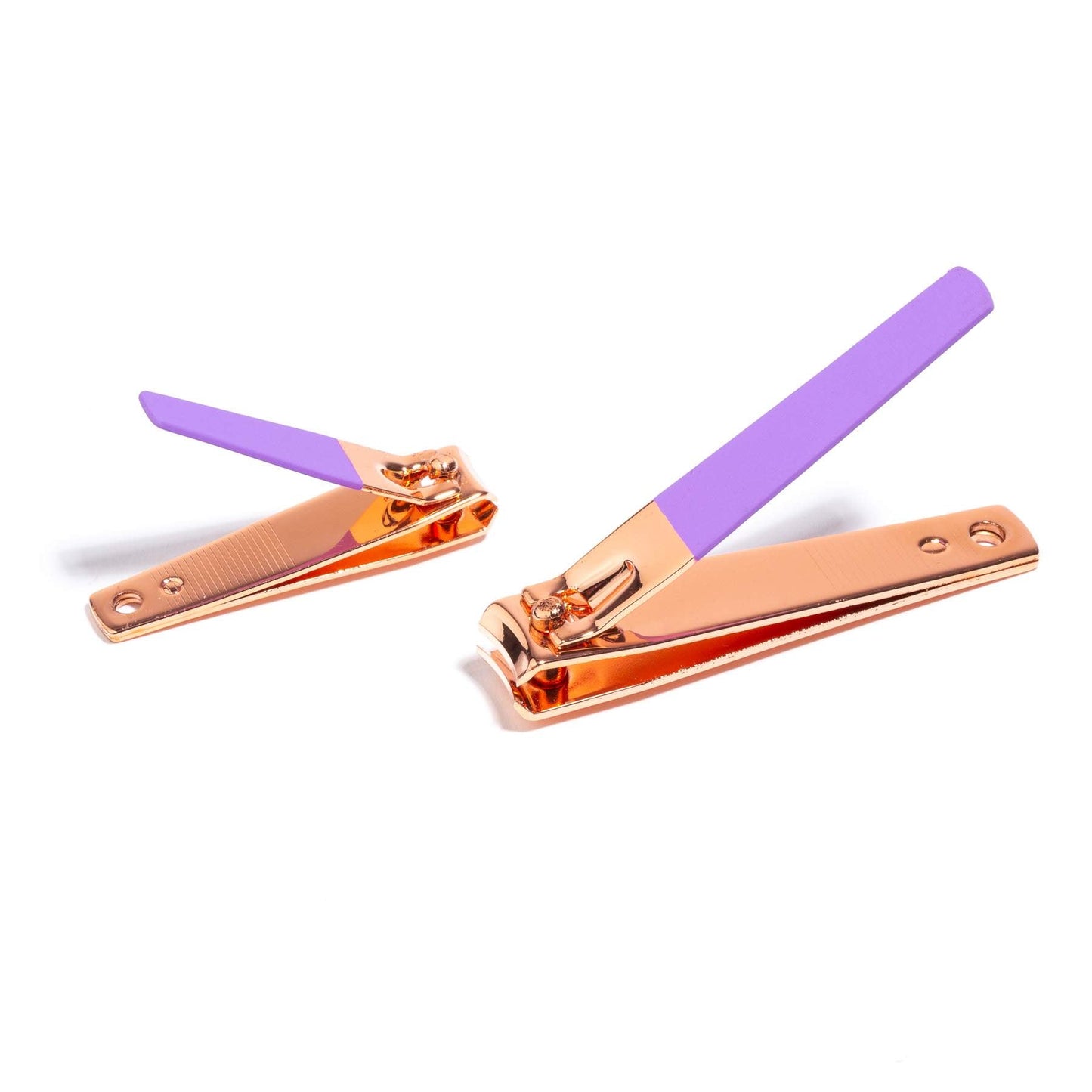 Almost Famous Rose Gold 2-Piece Nail Clipper Set - Purple