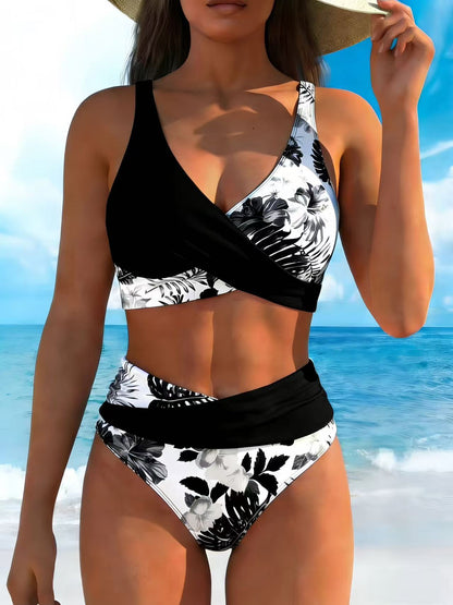 Women's Floral Print Bikini Set Two Piece Swimsuit Sexy European Style
