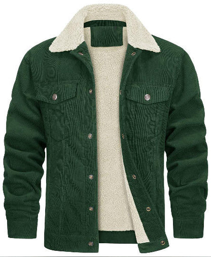 Corduroy Plush Lapel Jacket