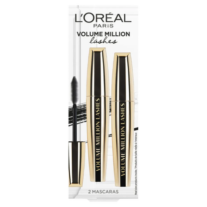 L'Oreal Black Mascara Volume Million Lashes 2 x 10.7ml
