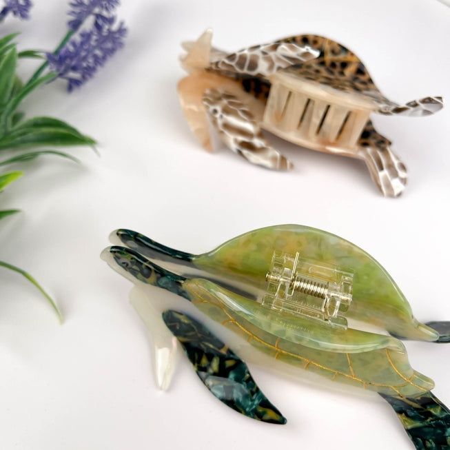 SSR Acetate Turtle Hair Claw Clip - Green