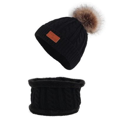 Children's Fashion Simple Hat Scarf Set
