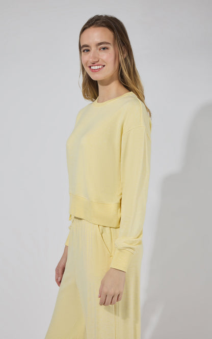 90 Degree by Reflex Modal Terry Crew Long Sleeve