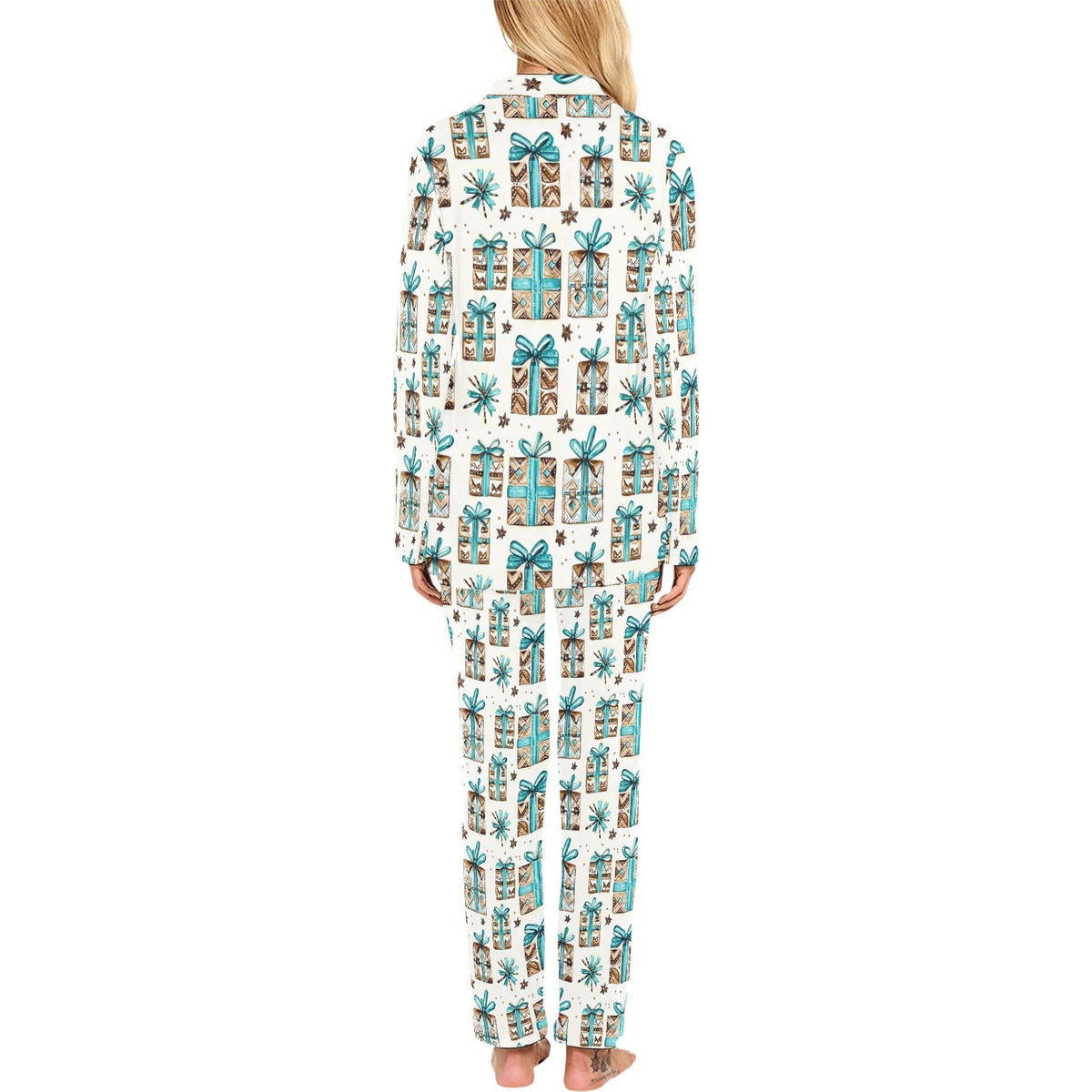 Baha Ranch Turquoise Christmas Presents Women's Western Pajamas