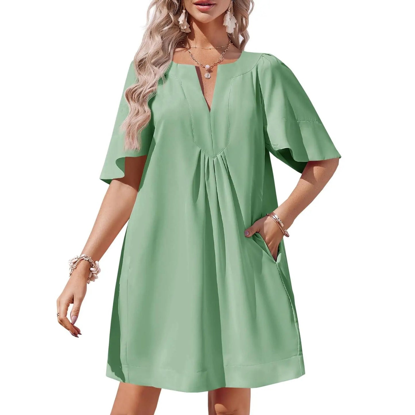 Women's Flutter Short Sleeve Mini Dress