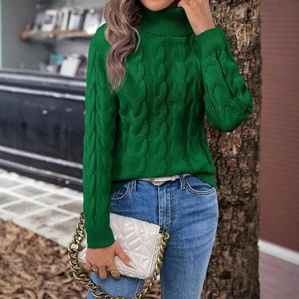 Women's Cable-Knit Turtleneck Sweater