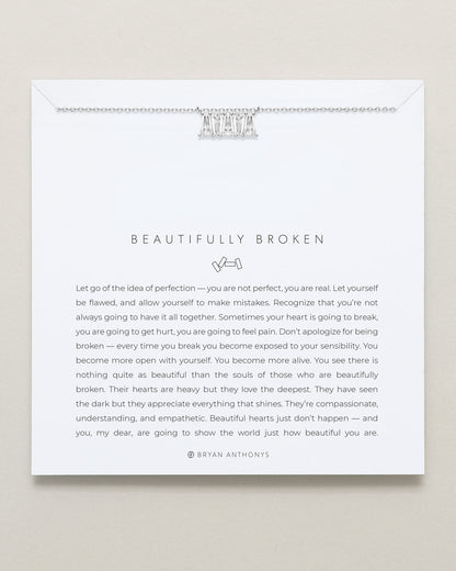 Beautifully Broken Baguette Dainty Necklace