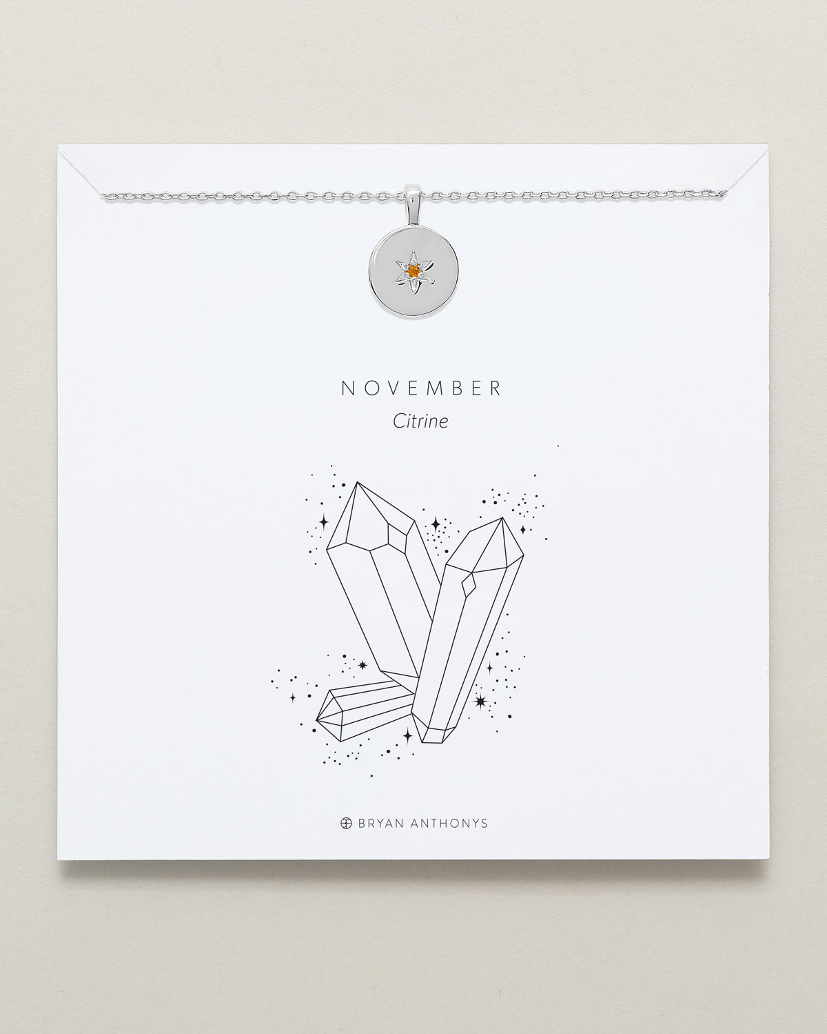 Birthstone Pendant Necklace — Citrine