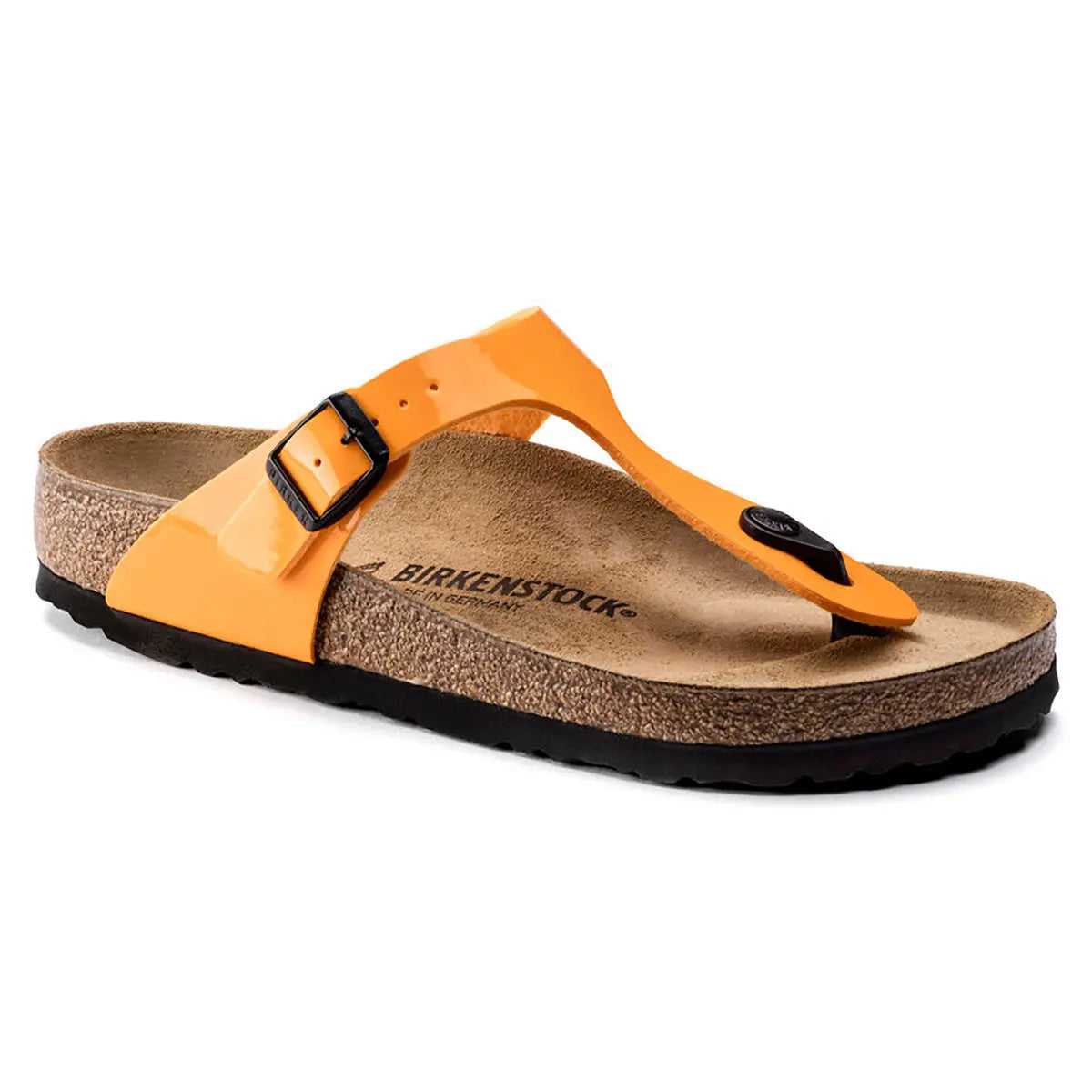 Birkenstock Gizeh Birko-Flor Patent Marygold Sandals
