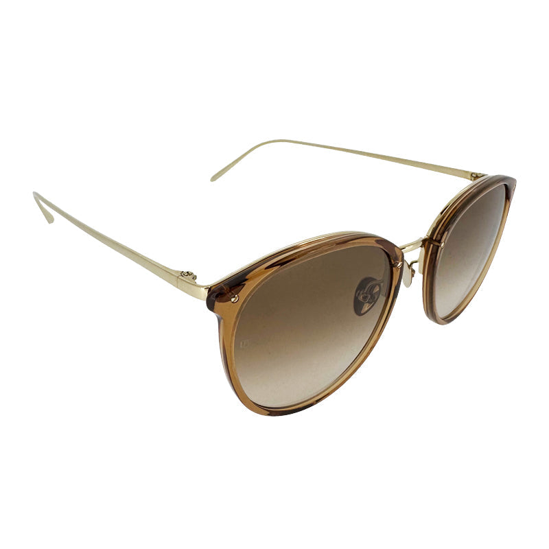 Linda Farrow Round Brown Women's Sunglasses 6138 LFLC747C20SUN