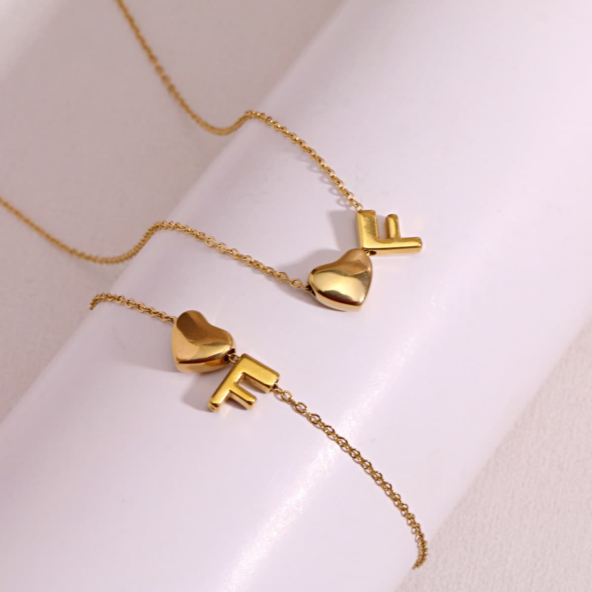 Dainty A-Z Initial Heart Necklace
