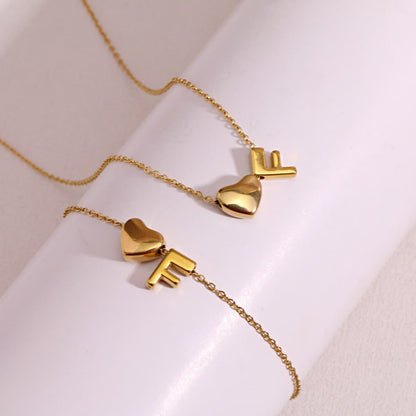 Dainty A-Z Initial Heart Necklace