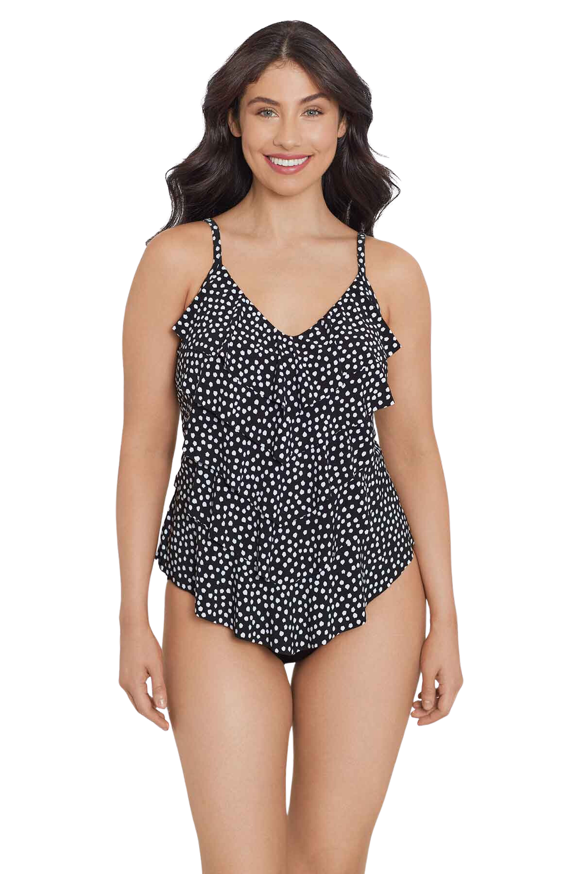 Trimshaper Rachel Tankini Top -  Funfetti Black & White - FINAL SALE