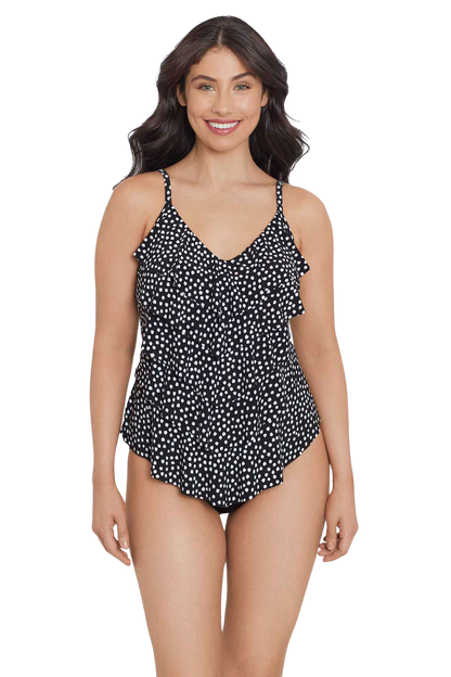 Trimshaper Rachel Tankini Top -  Funfetti Black & White - FINAL SALE