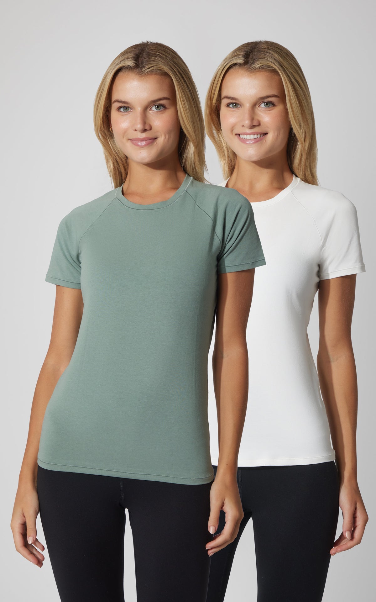 90 Degree by Reflex 2 PK Vintage Cotton Crew Neck Short Sleeve Top