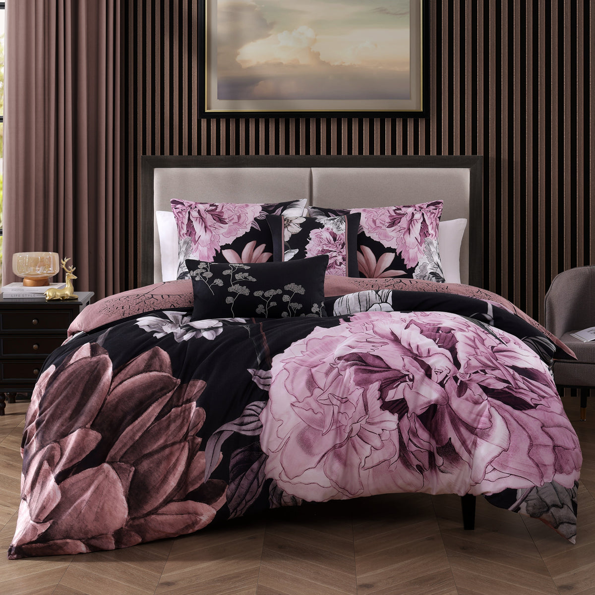 Bebejan Midnight Meadow 5 Piece Reversible Comforter Set