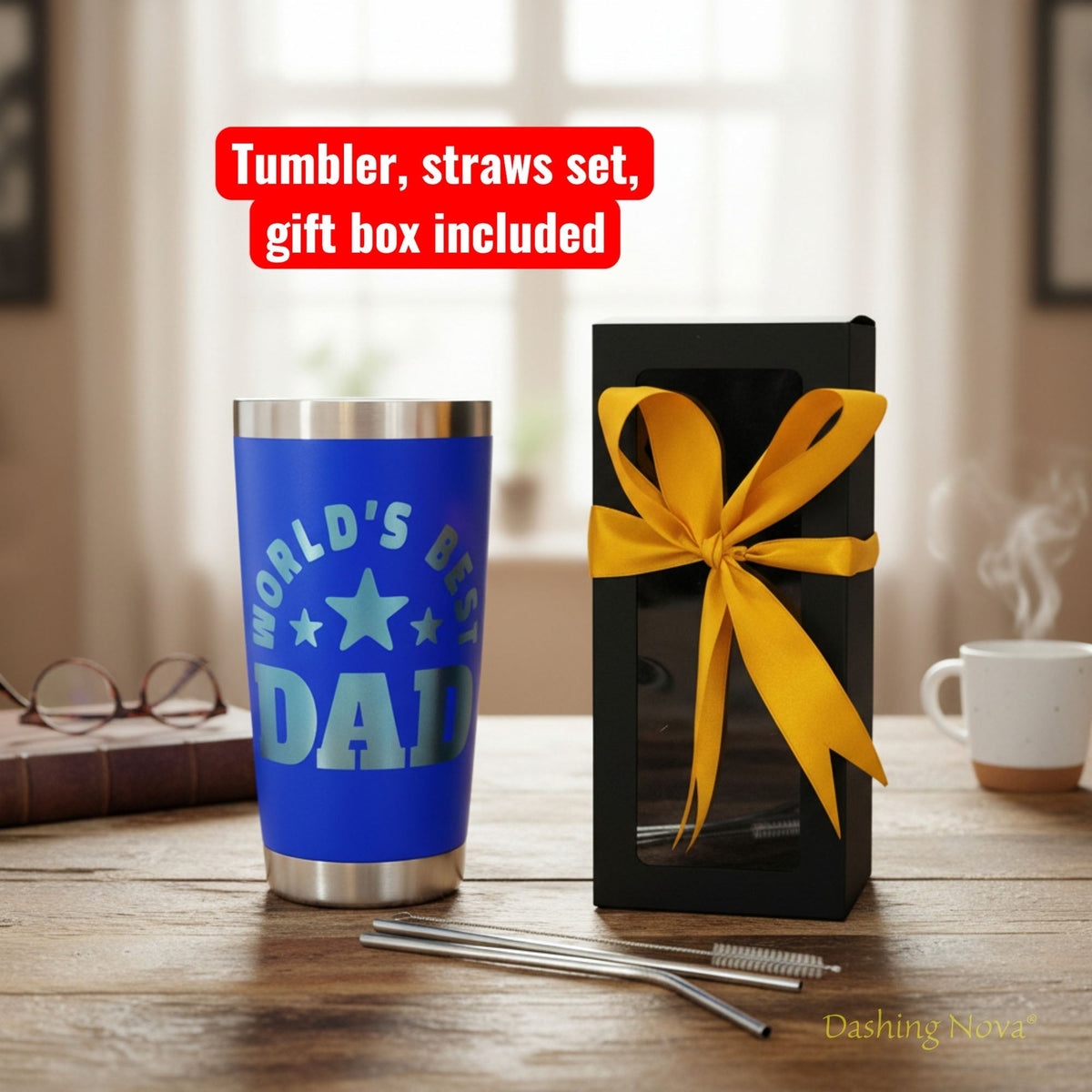 Best Dad Ever Laser Engraved Tumbler - Father's Day & Birthday Gift