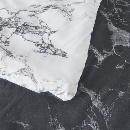 Elegant Comfort Reversible 10-Piece Marble Print Comforter Set, Includes 6-Piece Sheet Set with Double Sided Storage Pockets